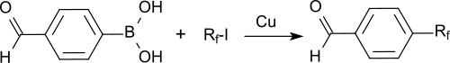 Umsetzung von 4-FPBA mit Perfluoralkyliodiden