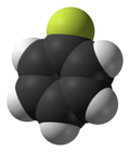 Space-filling model of fluorobenzene