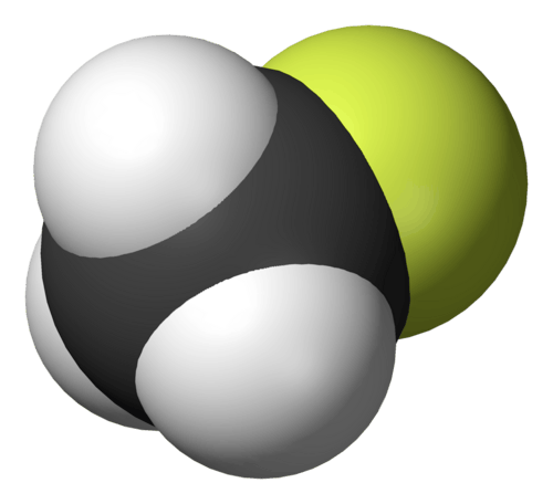 Spacefill model of fluoromethane