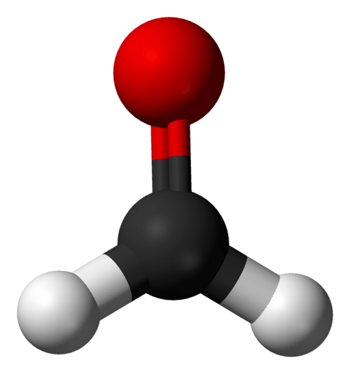 Ball and stick model of formaldehyde