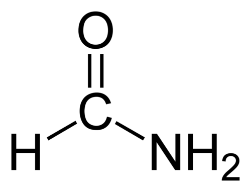 Structural formula of the formamide molecule