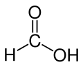 Skeletal structure of formic acid