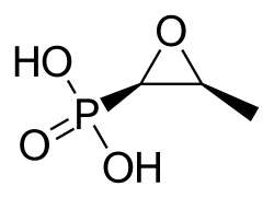 Structural formula of fosfomycin