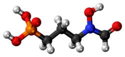 Ball-and-stick model of the fosmidomycin molecule