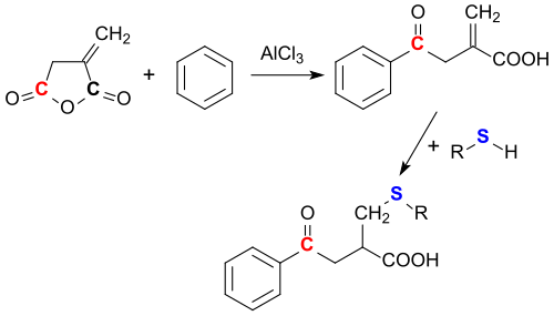 Friedel-Crafts-Acylierung mit Itaconsäureanhydrid