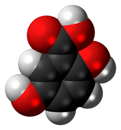 Space-filling model of the gentisic acid molecule