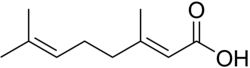 Skeletal formula of geranic acid