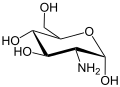 Stereo structural formula of glucosamine ((2S,6R)-6-meth,-2-ol)