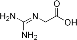 Skeletal formula of a glycocyamine minor tautomer