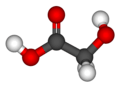 Ball-and-stick model of glycolic acid