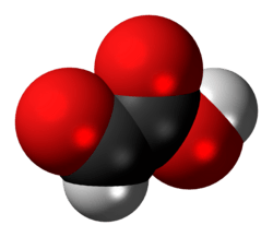 Space-filling model of glyoxylic acid
