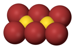 Space-filling model of gold(III) bromide