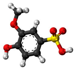 Ball-and-stick model of the Guaiacolsulfonic acid