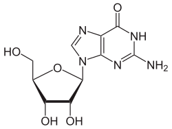 Skeletal formula of guanosine