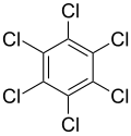 Skeletal formula of hexachlorobenzene