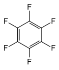 Skeletal formula of hexafluorobenzene