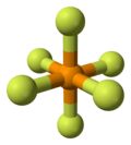 Ball-and-stick model of the hexafluorophosphate anion
