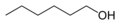 Skeletal formula of 1-hexanol