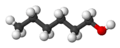 Spacefill formula of 1-hexanol