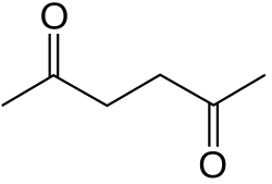 Skeletal formula of hexane-2,5-dione