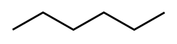 Skeletal formula of hexane