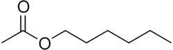 Skeletal formula of hexyl acetate