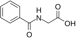 Structural formula of hippuric acid