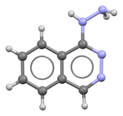 Ball-and-stick model of the hydralazine molecule