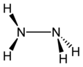 Stereo, skeletal formula of hydrazine with all explicit hydrogens added