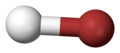 Ball-and-stick model of hydrogen bromide