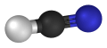 Ball and stick model of hydrogen cyanide
