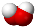 Space filling model of the hydrogen peroxide molecule