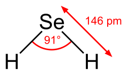 Structural diagram of the hydrogen selenide molecule