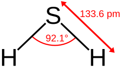 Skeletal formula of hydrogen sulfide with two dimensions