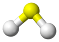 Ball-and-stick model of hydrogen sulfide