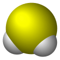 Spacefill model of hydrogen sulfide
