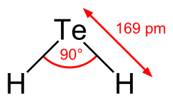 Structural diagram of the hydrogen telluride molecule