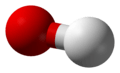 Ball-and-stick model of the hydroxide anion