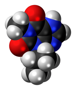 Space-filling model of the IBMX model