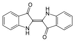 Skeletal formula of indigo dye