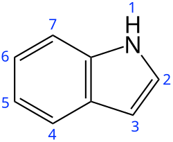 Skeletal formula with numbering scheme