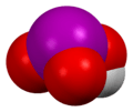 Space-filling model of iodic acid