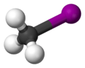 Ball and stick model of iodomethane