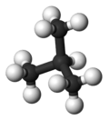 Ball and stick model of isobutane