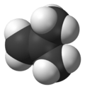 Space-filling model of isobutylene