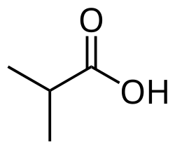 Skeletal formula of isobutyric acid