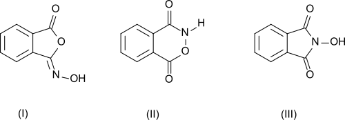 Three structural isomers of C 8H 5NO 3 considered as Cohn's "phthalylhydroxylamine"