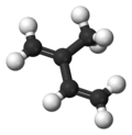 Ball-and-stick model of isoprene