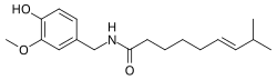 Chemical structure of capsaicin