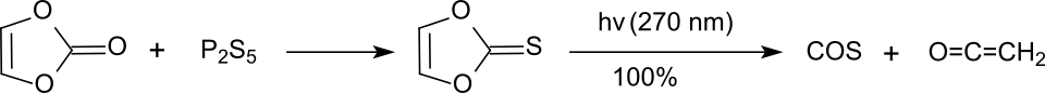 Synthesis of ketene from vinylene carbonate